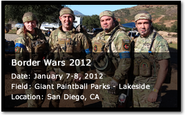 Bad Karma at Border Wars 2012 - Date: January 7-8, 2012 - Giant Paintball Parks - Lakeside - San Diego, CA